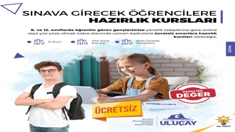 Uluçay'dan gençlere ücretsiz sınava hazırlık kursları vaadi