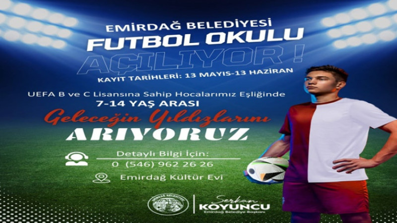 Emirdağ Belediyesi Futbol Okulu başvuruları başlıyor