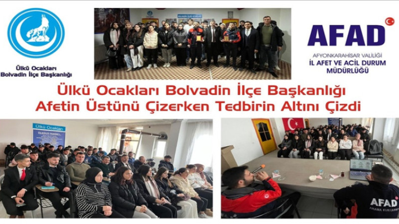 Bolvadin Ülkü Ocakları ve AFAD işbirliğinde eğitim verildi