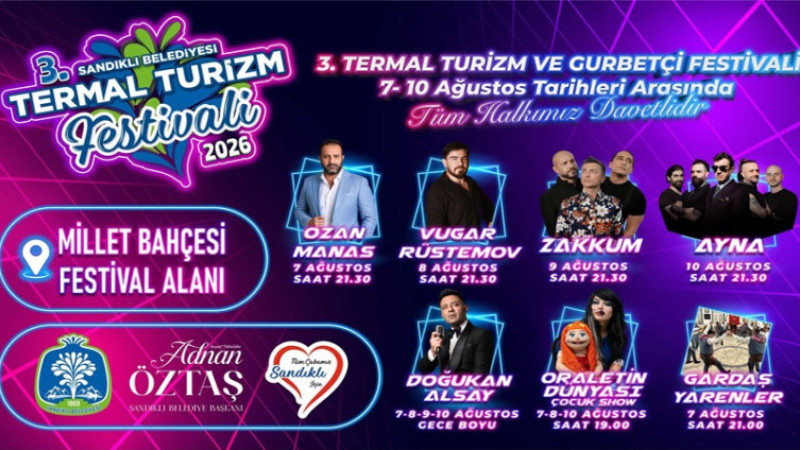 Sandıklı Termal Turizm ve Gurbetçi Festivali başlıyor