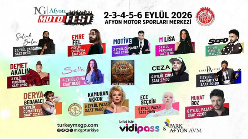 Afyon Motofest 2026 konser programı belli oldu