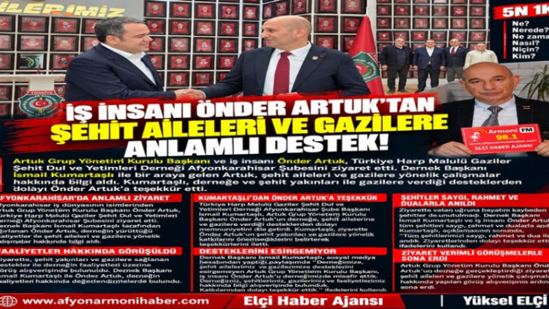 ATSO Başkan Adayı Önder Artuk'tan Şehit Aileleri ve Gazilere Destek