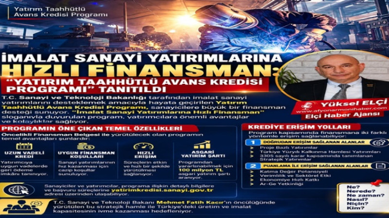 İmalat Sanayisine Hızlı Finansman Programı Açıklandı  