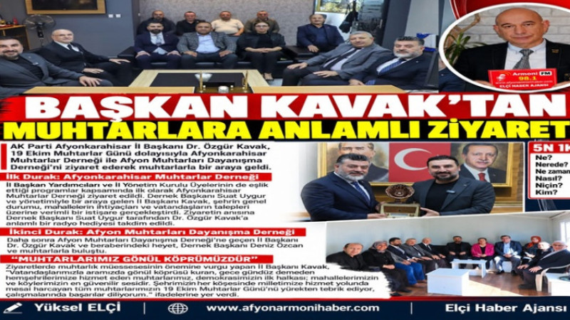 Başkan Özgür Kavak'tan Muhtarlara Anlamlı Ziyaret   