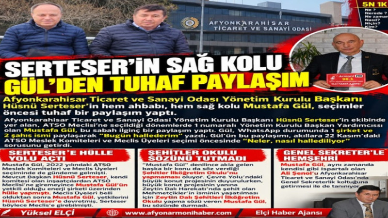 ATSO Seçimleri Öncesi Mustafa Gül'den Dikkat Çeken Paylaşım   