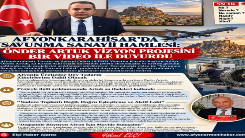 ATSO Başkan Adayı Önder Artuk'tan Savunma Sanayii Hamlesi   