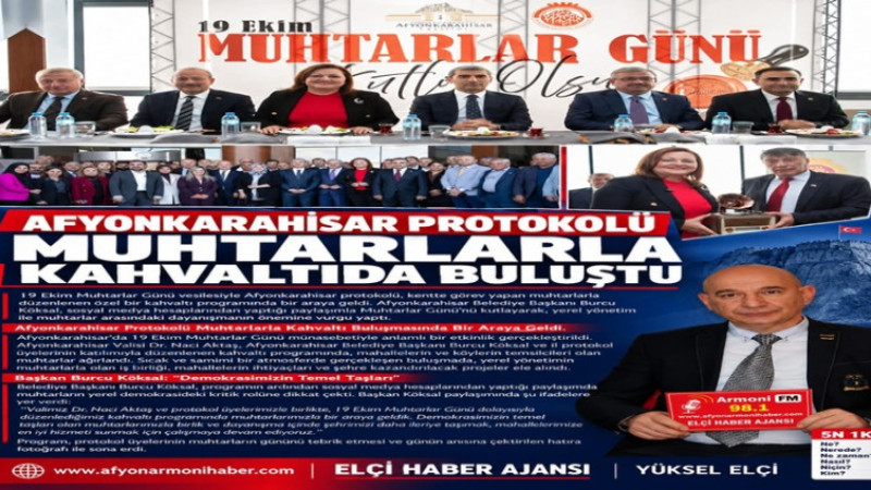 Afyonkarahisar Protokolü Muhtarlarla Kahvaltıda Buluştu